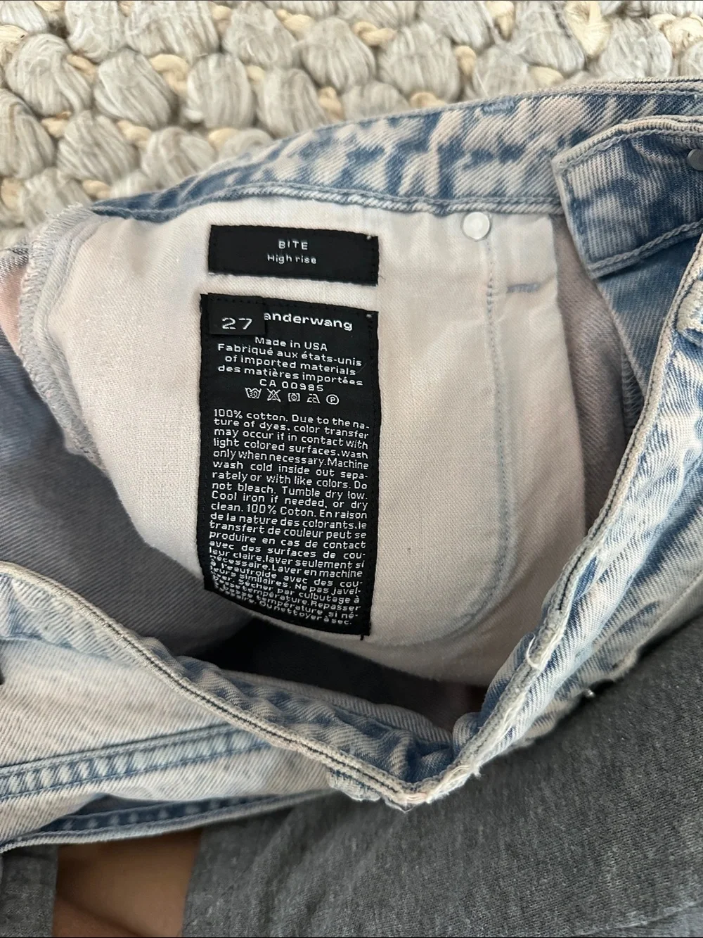 Alexander Wang Bite High Rise Denim Shorts light pink hue size 27